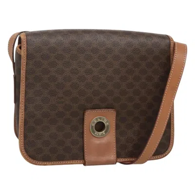 Pre-owned Celine Vintage Macadam Shoulder Bag Canvas And Leather Brown Canvas Shoulder Bag Bag ()