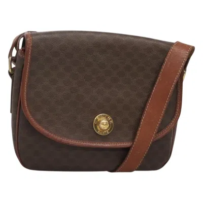 Pre-owned Celine Vintage Macadam Shoulder Bag Canvas And Leather Brown Canvas Shoulder Bag Bag ()