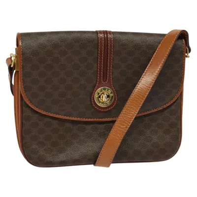 Pre-owned Celine Vintage Macadam Shoulder Bag Canvas And Leather Brown Canvas Shoulder Bag Bag ()