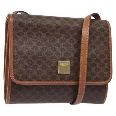 Pre-owned Celine Vintage Macadam Shoulder Bag Canvas And Leather Brown Canvas Shoulder Bag Bag ()