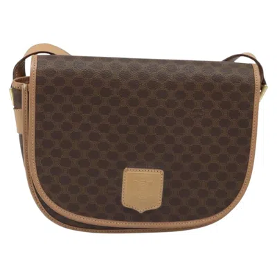 Pre-owned Celine Vintage Macadam Shoulder Bag Canvas And Leather Brown Canvas Shoulder Bag Bag ()
