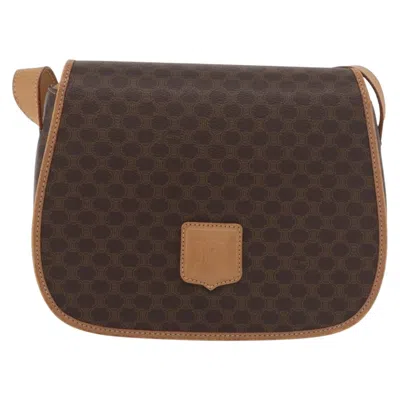 Pre-owned Celine Vintage Macadam Shoulder Bag Canvas And Leather Brown Canvas Shoulder Bag Bag ()