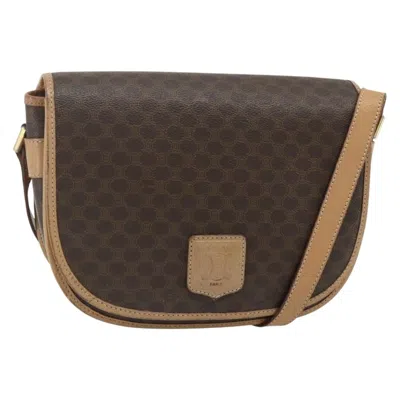Pre-owned Celine Vintage Macadam Shoulder Bag Canvas And Leather Brown Canvas Shoulder Bag Bag ()