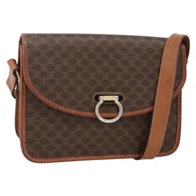 Pre-owned Celine Vintage Macadam Shoulder Bag Canvas And Leather Brown Canvas Shoulder Bag Bag ()
