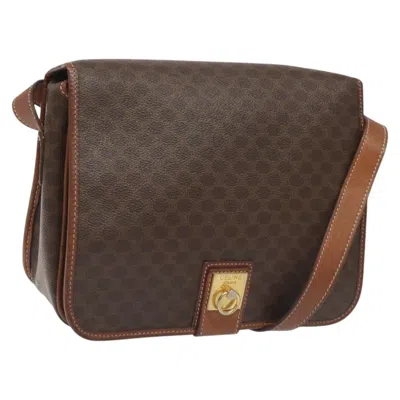 Pre-owned Celine Vintage Macadam Shoulder Bag Canvas And Leather Brown Canvas Shoulder Bag Bag ()