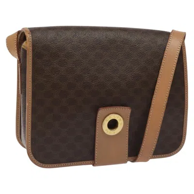 Pre-owned Celine Vintage Macadam Shoulder Bag Canvas And Leather Brown Canvas Shoulder Bag Bag ()