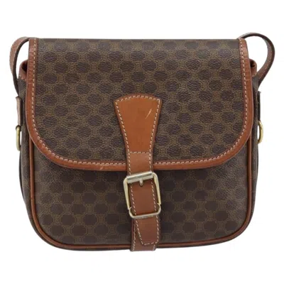 Pre-owned Celine Vintage Macadam Shoulder Bag Canvas And Leather Brown Pvc Shoulder Bag Bag ()