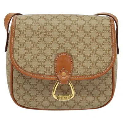 Pre-owned Celine Vintage Macadam Shoulder Bag Canvas Beige Canvas Bag () In Sand