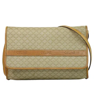 Pre-owned Celine Vintage Macadam Shoulder Bag Canvas Beige Canvas Shoulder Bag Bag () In Sand