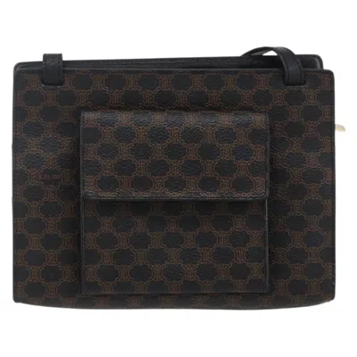 Pre-owned Celine Vintage Macadam Shoulder Bag Canvas Black Canvas Shoulder Bag Bag ()
