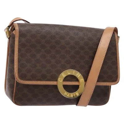 Pre-owned Celine Vintage Macadam Shoulder Bag Canvas Brown Canvas Bag ()