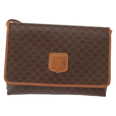 Pre-owned Celine Vintage Macadam Shoulder Bag Canvas Brown Canvas Shoulder Bag Bag ()