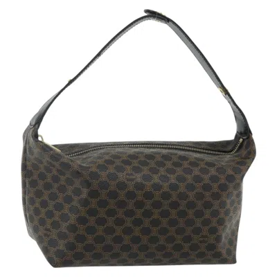 Pre-owned Celine Vintage Macadam Shoulder Bag Macadam Canva  Vinyl Black Canvas Handbag ()