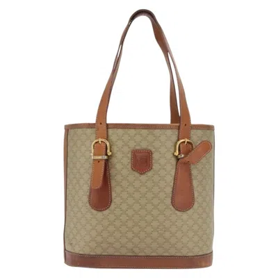 Pre-owned Celine Vintage Macadam Tote Bag Canvas And Leather Beige Canvas Tote Bag Bag () In Sand