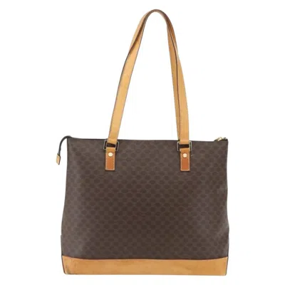 Pre-owned Celine Vintage Macadam Tote Bag Canvas And Leather Brown Canvas Tote Bag Bag ()