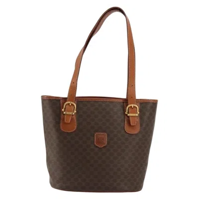 Pre-owned Celine Vintage Macadam Tote Bag Canvas And Leather Brown Canvas Tote Bag Bag ()