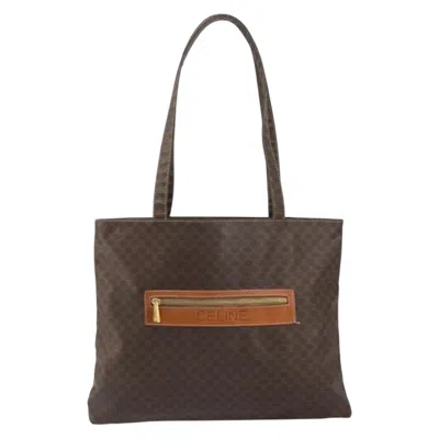 Pre-owned Celine Vintage Macadam Tote Bag Canvas Brown Canvas Tote Bag Bag ()