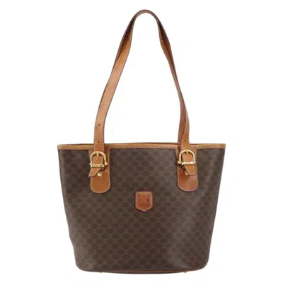 Pre-owned Celine Vintage Macadam Tote Bag Canvas Brown Pvc Tote Bag Bag ()