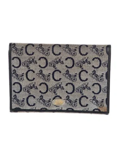 Pre-owned Celine Vintage Macadam Trifold Wallet In Grey