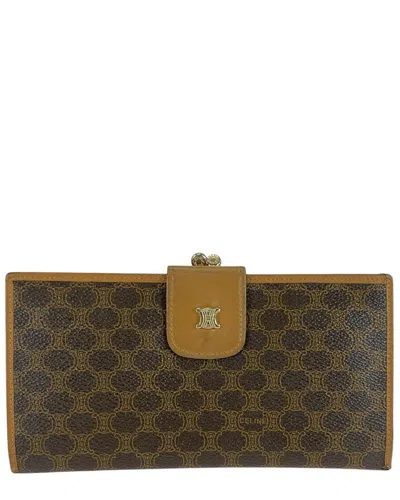 Celine Vintage Macadam Trionf Long Wallet (authentic Pre-loved) In Brown