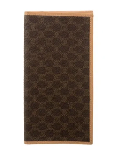 Pre-owned Celine Vintage Macadam Wallet Bifold Wallet In Brown