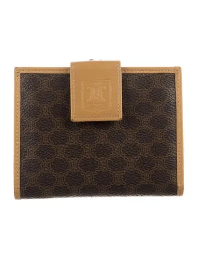 Pre-owned Celine Vintage Macadam Wallet In Brown