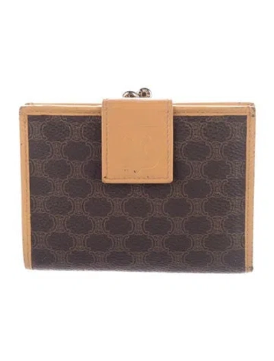 Pre-owned Celine Vintage Macadam Wallet In Neutral