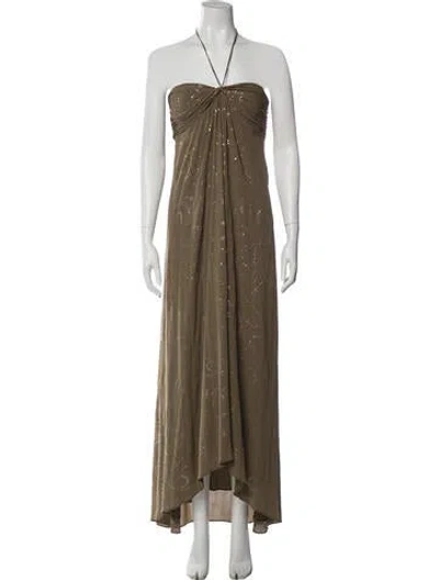 Pre-owned Celine Vintage Midi Length Dress In Green