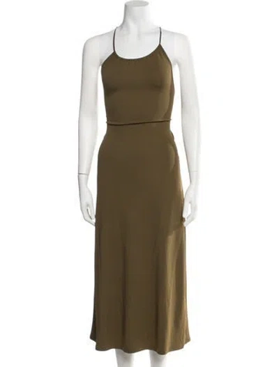Pre-owned Celine Vintage Midi Length Dress In Green