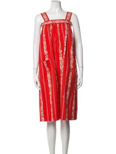 Pre-owned Celine Vintage Midi Length Dress In Red