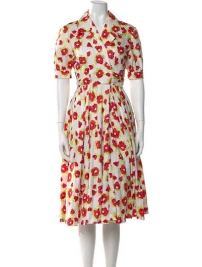 Pre-owned Celine Vintage Midi Length Dress In White