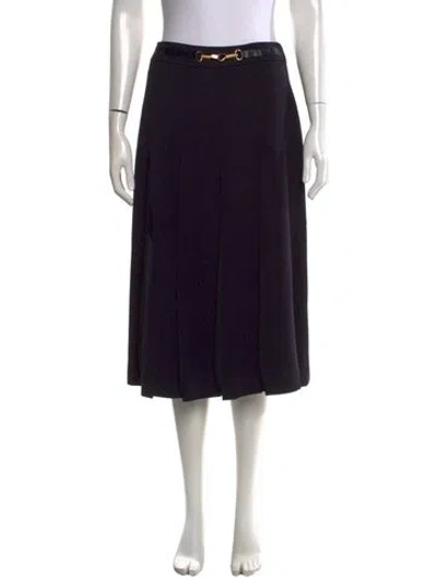 Pre-owned Celine Vintage Midi Length Skirt In Black