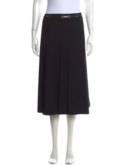 Pre-owned Celine Vintage Midi Length Skirt In Black