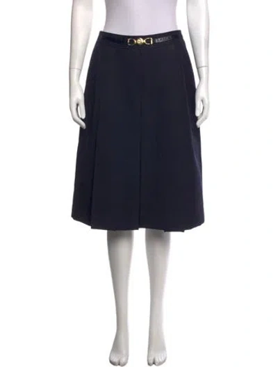 Pre-owned Celine Vintage Midi Length Skirt In Black