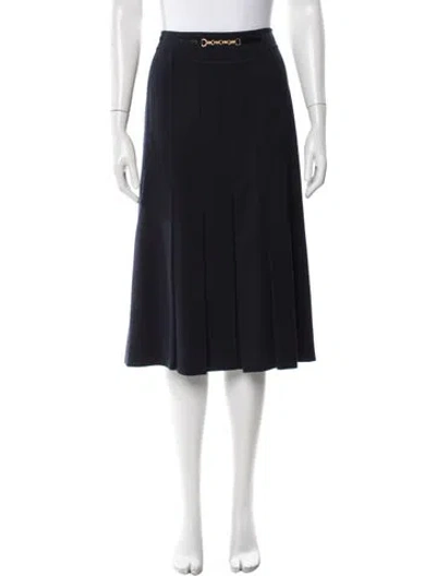 Pre-owned Celine Vintage Midi Length Skirt In Blue