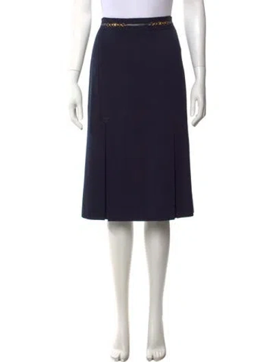 Pre-owned Celine Vintage Midi Length Skirt In Blue