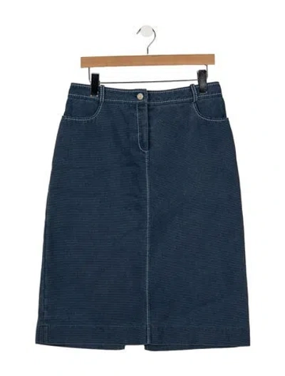 Pre-owned Celine Vintage Midi Length Skirt In Blue