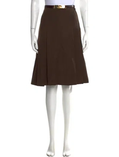 Pre-owned Celine Vintage Midi Length Skirt In Brown