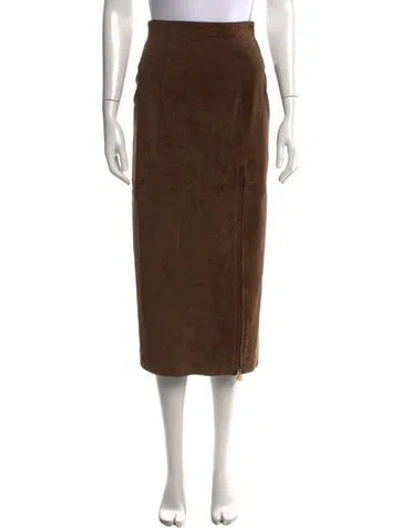 Pre-owned Celine Vintage Midi Length Skirt In Brown