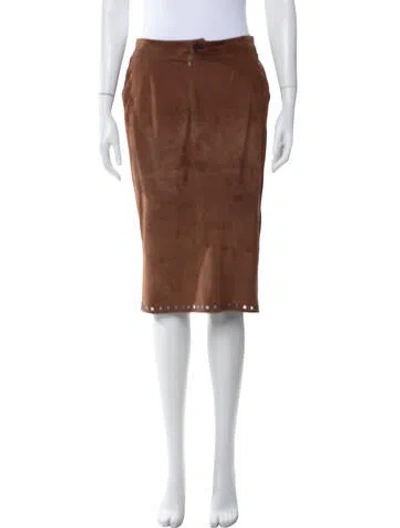 Pre-owned Celine Vintage Midi Length Skirt In Brown