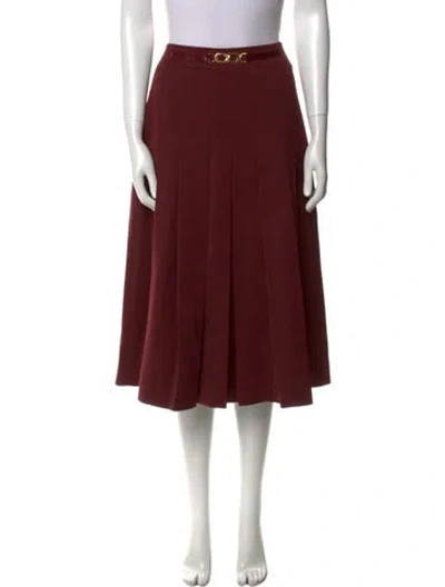 Pre-owned Celine Vintage Midi Length Skirt In Burgundy
