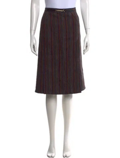 Pre-owned Celine Vintage Midi Length Skirt In Gray
