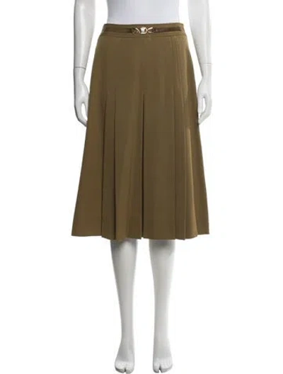 Pre-owned Celine Vintage Midi Length Skirt In Green