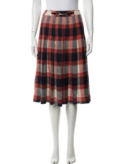 Pre-owned Celine Vintage Midi Length Skirt In Orange