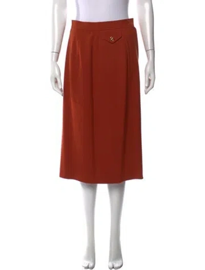 Pre-owned Celine Vintage Midi Length Skirt In Orange