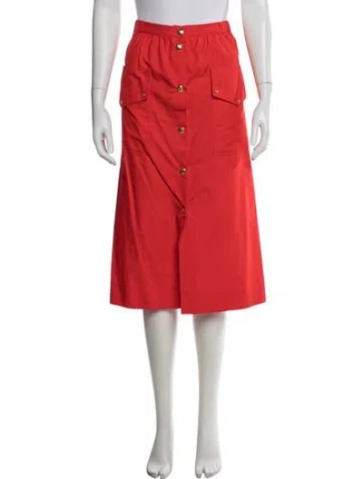 Pre-owned Celine Vintage Midi Length Skirt In Red
