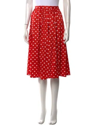 Pre-owned Celine Vintage Midi Length Skirt In Red