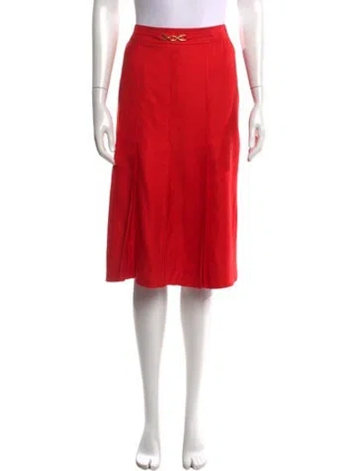 Pre-owned Celine Vintage Midi Length Skirt In Red