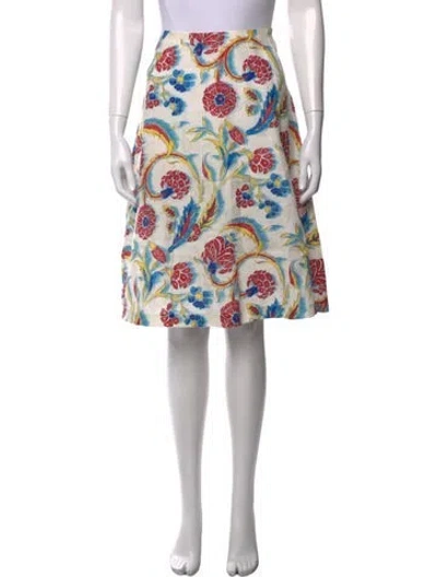 Pre-owned Celine Vintage Midi Length Skirt In White