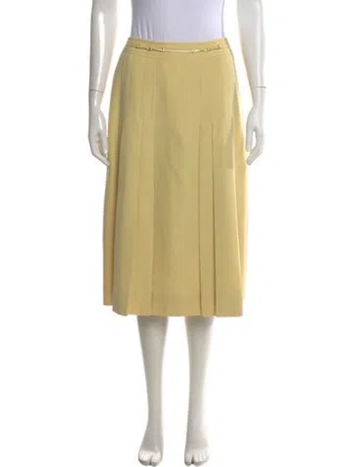 Pre-owned Celine Vintage Midi Length Skirt In Yellow